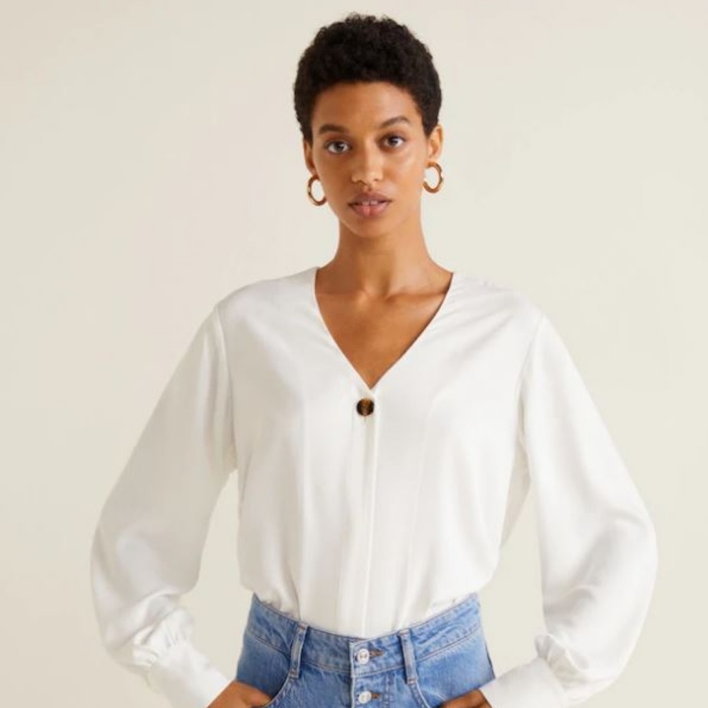 NEW MANGO V-neck blouse WITH TAG
